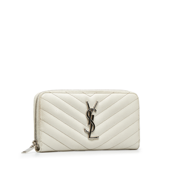 Pre-Loved Saint Laurent Monogram Zip Around Long Wallet - Picture 2 of 12